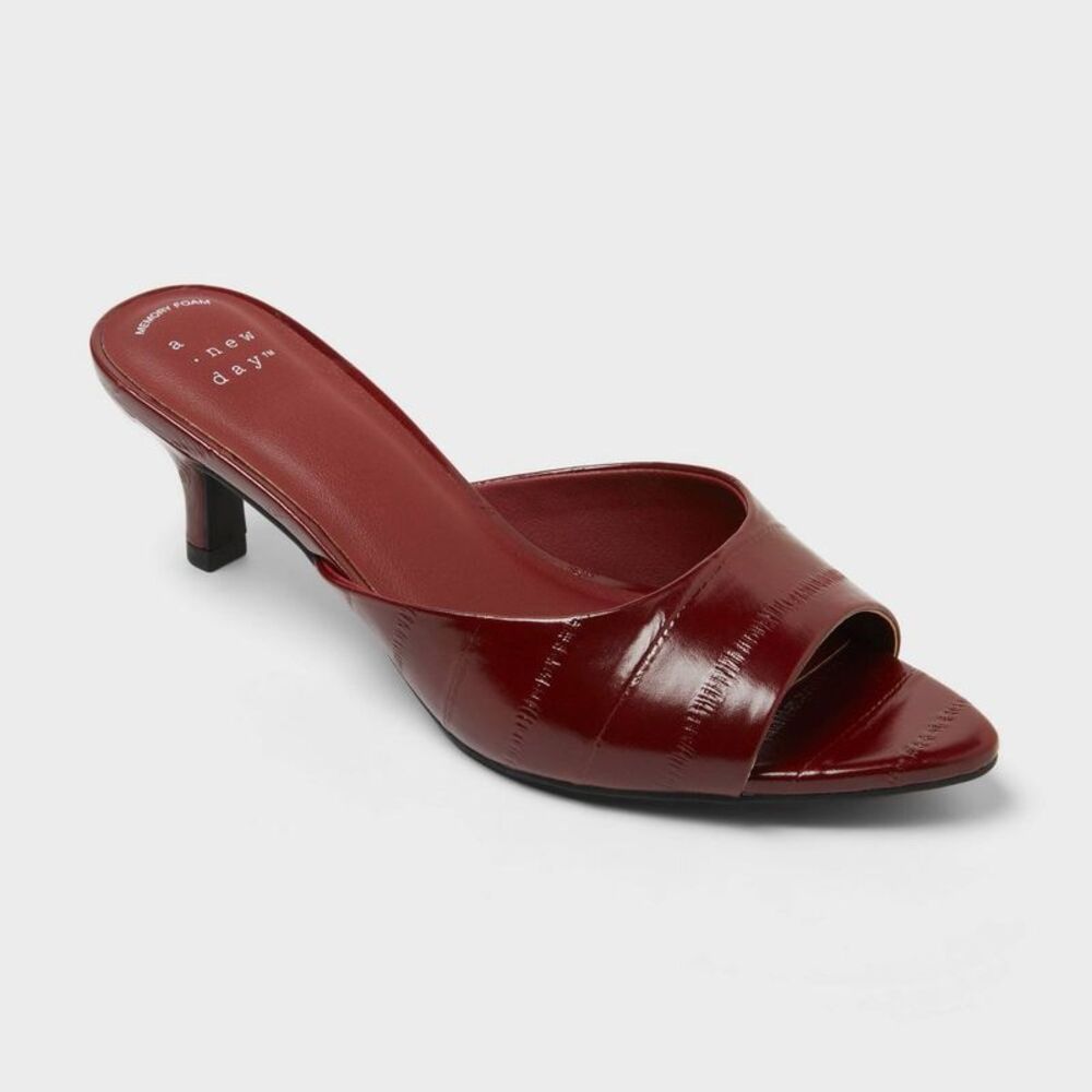 Women's Mary Heels - A New Day Burgundy 8.5